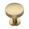 Heritage Brass Cabinet Knob Domed Disc Design with Rose 38mm Satin Brass finish