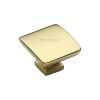 Heritage Brass Cabinet Knob Plinth Design with base 35mm Polished Brass finish