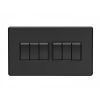 Eurolite Concealed 3mm 6 Gang Switch Matt Black