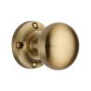 Heritage Brass Mortice Knob on Rose Victoria Design Satin Brass finish