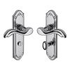 Heritage Brass Door Handle for Bathroom Lisboa Design Polished Chrome finish