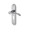 Heritage Brass Door Handle for Euro Profile Plate Maya Design Polished Chrome finish