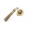 Aged Brass Hammered Newbury Lever on Rose Set (Plain) - U