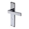 Heritage Brass Delta Hammered Lever Lock Door Handle on 200mm Plate Polished Chrome finish