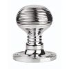 Queen Anne Mortice Rim Knob - Polished Chrome