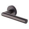 Heritage Brass Door Handle Lever Latch on Round Rose Athena Design Matt Bronze finish