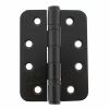 Atlantic Radius Corner Ball Bearing Hinges 4" X 3" X 3mm - Matt Black (Pair)