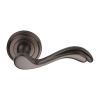 Heritage Brass Door Handle Lever Latch on Round Rose Lisboa Design Matt Bronze finish