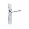 Forme Brigette Solid Brass Key Lever Door Handle on Backplate - Polished Chrome