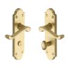 Heritage Brass Door Handle Bathroom Set Meridian Design Satin Brass Finish