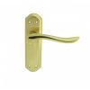 Lytham Lever On Latch Backplate - Dual Finish-Satin/Polished Brass