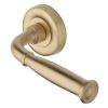 Heritage Brass Door Handle Lever Latch on Round Rose Lincoln Design Satin Brass finish
UK Registered Design Number 6228268