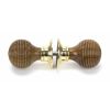 Rosewood & Polished Brass Beehive Mortice/Rim Knob Set