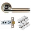 Belas Lever On Rose Latch Pack - Satin Nickel/Polished Chrome