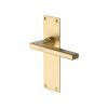 Heritage Brass Door Handle Lever Latch Trident Design Satin Brass Finish