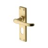 Heritage Brass Door Handle for Oval Profile Plate Windsor Design Satin Brass finish