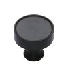 Heritage Brass Cabinet Knob Florence Design 32mm Matt Black finish