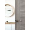 Mediterranean Messina Lever Door Handle on Round Rose - Satin Nickel/Polished Nickel