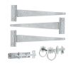 10" 250mm Plain Ring Gate Ironmongery Kit Zinc