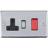 Eurolite Enhance Decorative 45Amp Switch with a socket Polished Chrome