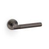 Alexander & Wilks - Spitfire Reeded Lever on Round Rose - Dark Bronze PVD