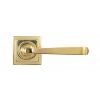 Polished Brass Avon Round Lever on Rose Set (Square) - Unsprung