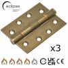 Eclipse PK854MAB - 102x76x3mm MAB Ball Bearing Hinge Grade 13 - (3 Pack) - Antique Brass