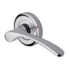 Heritage Brass Door Handle Lever Latch on Round Rose Sophia Design Polished Chrome finish