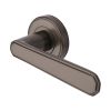 Heritage Brass Door Handle Lever Latch on Round Rose Century Design Matt Bronze finish