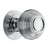 Heritage Brass Cabinet Knob Reeded Design 38mm Polished Chrome finish