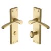 Heritage Brass Door Handle for Bathroom Sophia Design Satin Brass finish