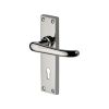 Heritage Brass Door Handle Lever Lock Windsor Design Polished Nickel finish