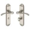 Heritage Brass Door Handle for Bathroom Maya Design Satin Nickel finish