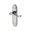 Heritage Brass Door Handle Lever Lock Savoy Design Polished Nickel finish