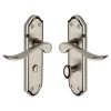 Heritage Brass Door Handle for Bathroom Sandown Design Mercury finish