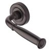 Heritage Brass Door Handle Lever Latch on Round Rose Lincoln Design Matt Bronze finish
UK Registered Design Number 6228268