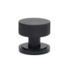 Matt Black Brompton Mortice/Rim Knob Set (Art Deco)