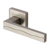 Heritage Brass Door Handle Lever Latch on Square Rose Amazon Sq Design Satin Nickel finish