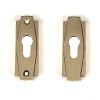 Aged Brass Art Deco Euro Escutcheon (Set)