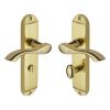 Heritage Brass Door Handle for Bathroom Algarve Design Polished Brass finish