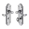 Heritage Brass Door Handle for Bathroom Meridian Design Polished Chrome finish