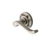 Heritage Brass Door Handle Lever Latch on 57mm Round Rose Bedford Design Satin Nickel finish