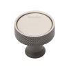 Heritage Brass Cabinet Knob Florence Knurled Design 32mm Satin Nickel finish