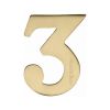 Heritage Brass Numeral 3 Self Adhesive 51mm (2") Satin Brass finish