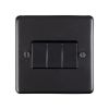 Eurolite Stainless Steel 3 Gang Switch Matt Black