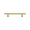 Heritage Brass Cabinet Pull T-Bar Design with 16mm Rose 128mm CTC Polished Brass Finish