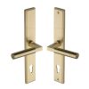 Heritage Brass Multi-Point Door Handle Lever Lock Bauhaus LH Design Satin Brass finish