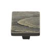 Heritage Brass Cabinet Knob Square Pine Design 32mm Aged Brass finish