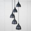 Hammered Nickel Brindley Cluster Pendant in Soot