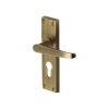 Heritage Brass Door Handle for Euro Profile Plate Victoria Design Antique Brass finish